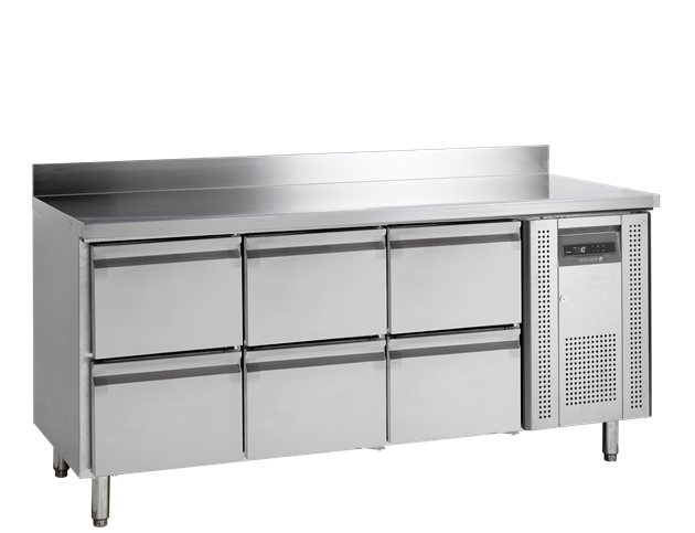 TFW-CK7360 Kyldisk i rostfritt stål med GN1/1-lådor