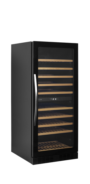 TFW-TFW300-2F Svart vinkyl med glasdörr för exklusiv presentation