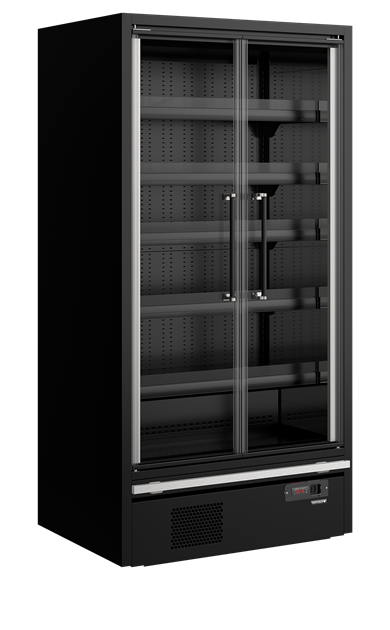 TFW-Galaxy+ GP10FGD Maxi Black 880 mm djup multideck-kyl med dörrar