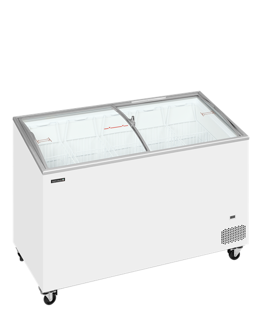 TFW-IC401SCEB Frysbox med kurvade skjutlock i glas