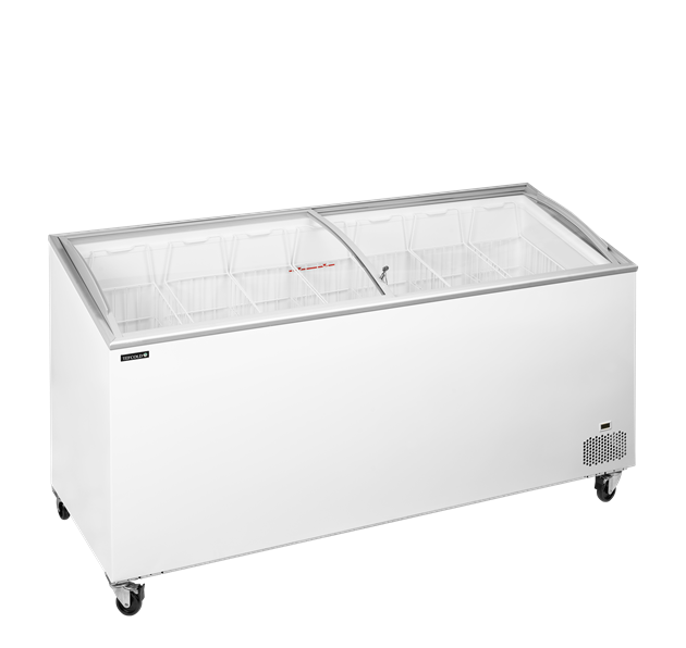 TFW-IC551SCEB Frysbox med kurvade skjutlock i glas