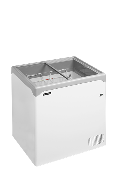 TFW-NIC201SC Elegant frysbox med platta skjutlock i glas
