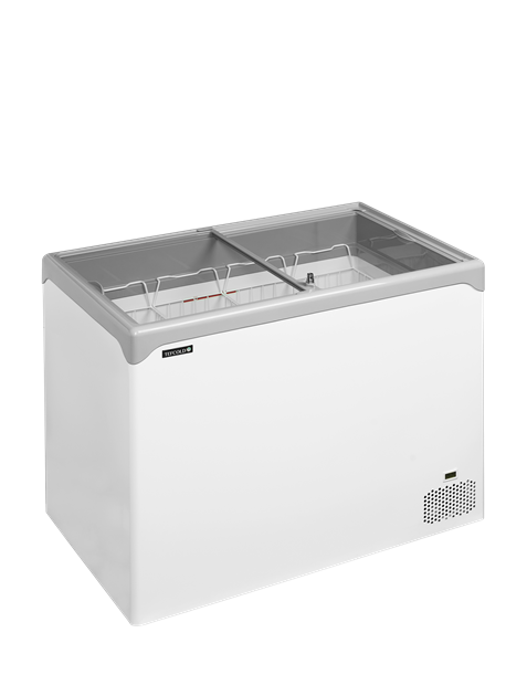 TFW-NIC301SC Elegant frysbox med platta skjutlock i glas
