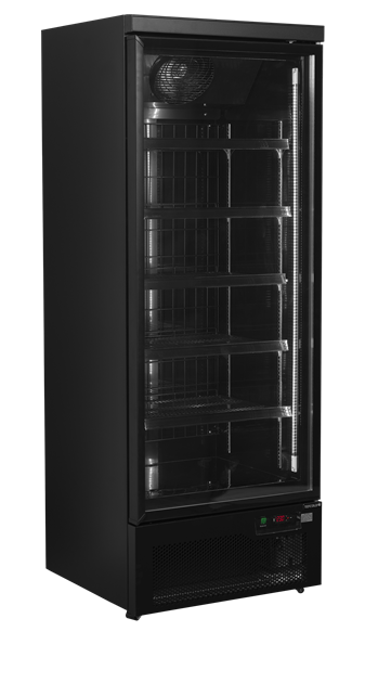 TFW-Atom Maxi F1DBB Svart displayfrys med justerbara hyllor