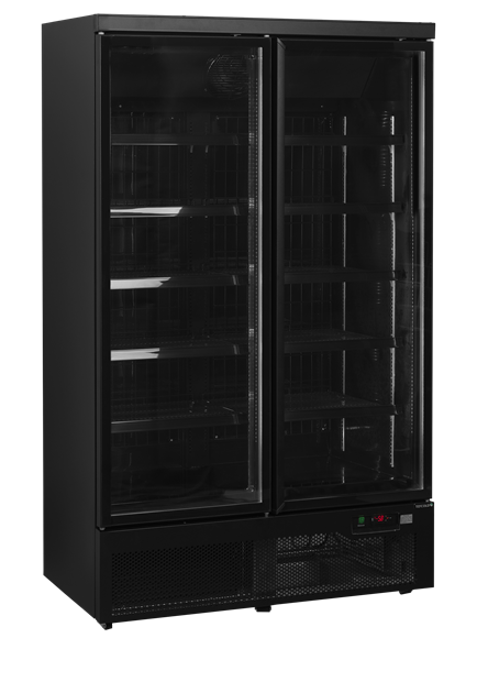 TFW-Atom Maxi F2DBB Svart displayfrys med justerbara hyllor