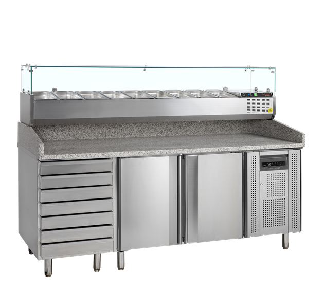 TFW-PT1310 + GVC38-200 Pizzabänk med omgivningsavsnitt för deg