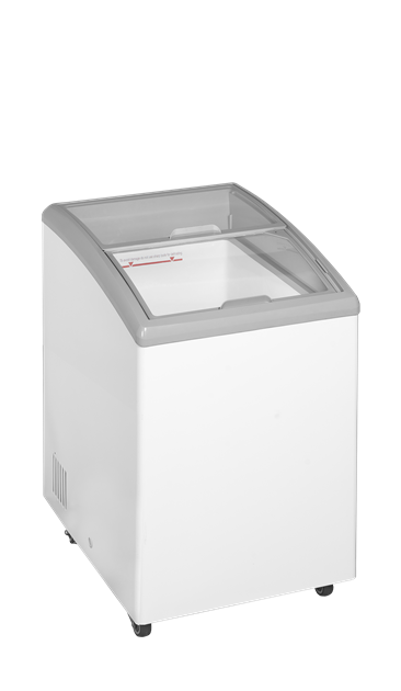 TFW-IDC152-W1 Elegant frysbox med kurvade skjutlock i glas