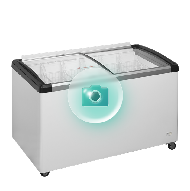 TFW-IDB500-W1 Modern glassfrys med glaslock