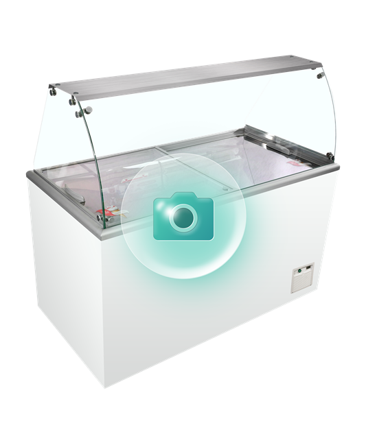 TFW-IDA300-W1+ Statisk displayfrys för skopglass